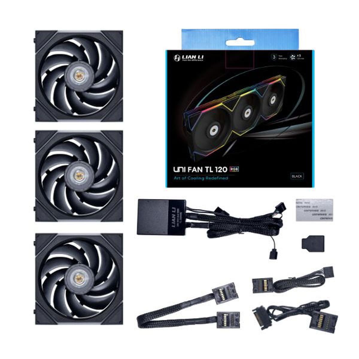 Lian Li UNI Fan TL120 Kit 3 Packs Dual Zone Lighting Effect ARGB 120mm LED Lian Li UNI Fan TL120 Kit 3 Packs Dual Zone Lighting Effect ARGB 120mm LED